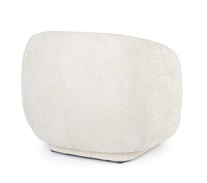 Poltrona Bouclè Bianco Moderna da Interno - THEA Colore: Marrone