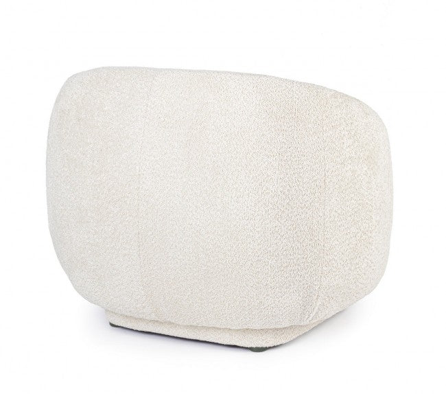 Poltrona Bouclè Bianco Moderna da Interno - THEA Colore: Marrone