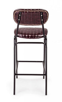 Sgabello in Ecopelle Marrone Vintage da Interno - CAMILLE Colore: Nero