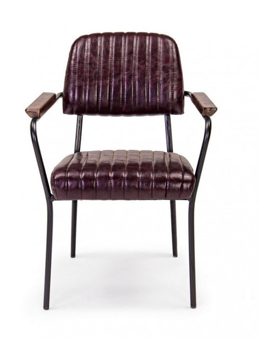 Set 2 Sedie Similpelle Marrone Industriale da Interno - BRYCE Colore: Rosso