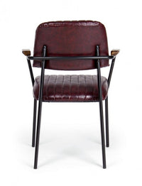 Set 2 Sedie Similpelle Marrone Industriale da Interno - BRYCE Colore: Rosso