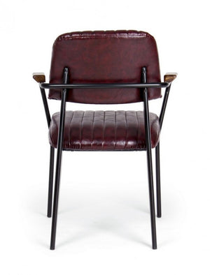 Set 2 Sedie Similpelle Marrone Industriale da Interno - BRYCE Colore: Rosso