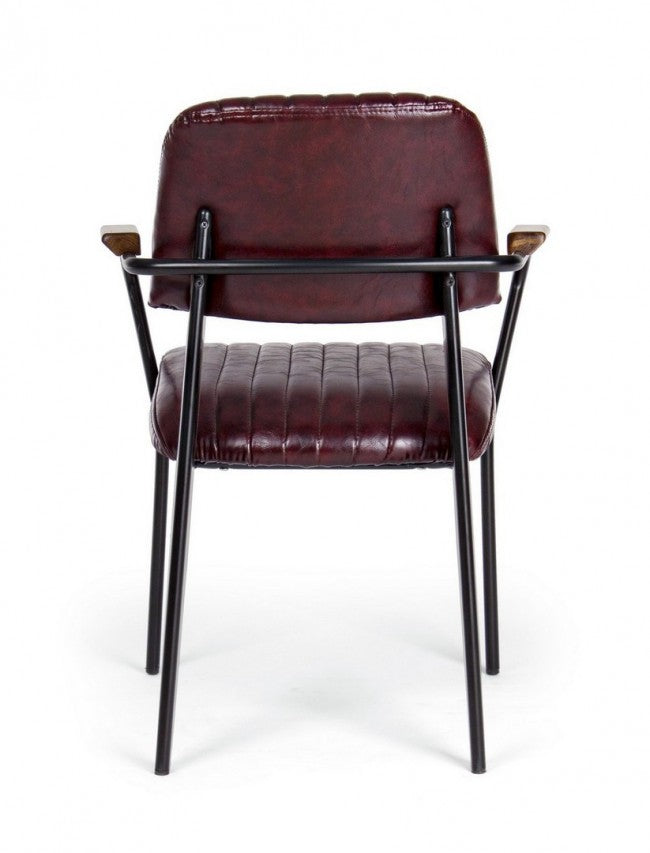 Set 2 Sedie Similpelle Marrone Industriale da Interno - BRYCE Colore: Rosso