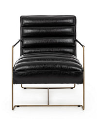 Poltrona Ecopelle Nera Moderna da Interno - GRANT Colore: Nero