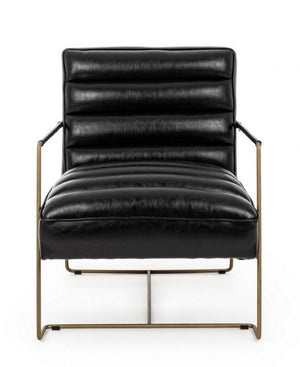 Poltrona Ecopelle Nera Moderna da Interno - GRANT Colore: Nero