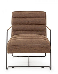 Poltrona Ecopelle Nera Moderna da Interno - GRANT Colore: Marrone