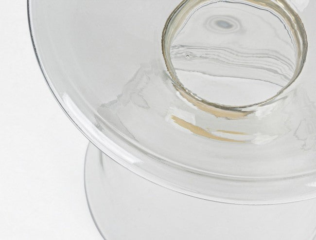 Tavolino Vetro Rosa Moderno da Interno 36 cm - VERDANT Colore: Trasparente