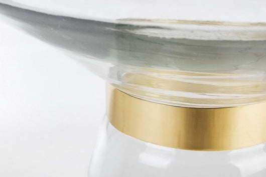 Tavolino Vetro Rosa Moderno da Interno 36 cm - VERDANT Colore: Trasparente