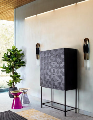 Tavolino Vetro Rosa Moderno da Interno 36 cm - VERDANT Colore: Rosa