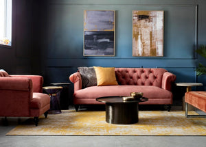 Tavolino Vetro Rosa Moderno da Interno 36 cm - VERDANT Colore: Grigio