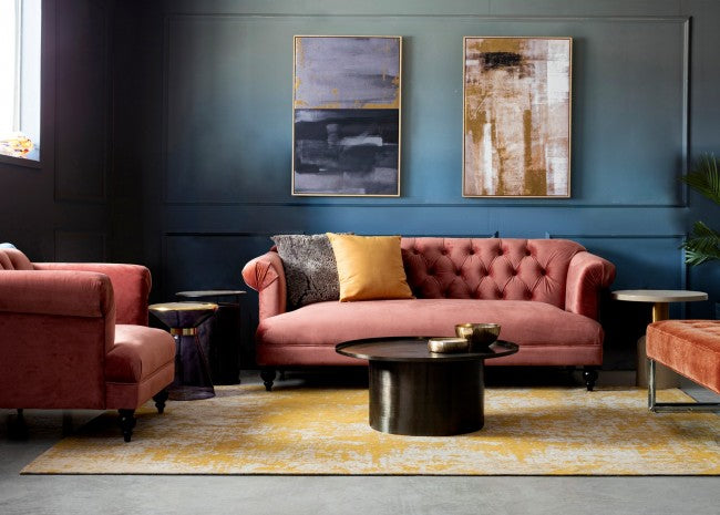 Tavolino Vetro Rosa Moderno da Interno 36 cm - VERDANT Colore: Grigio