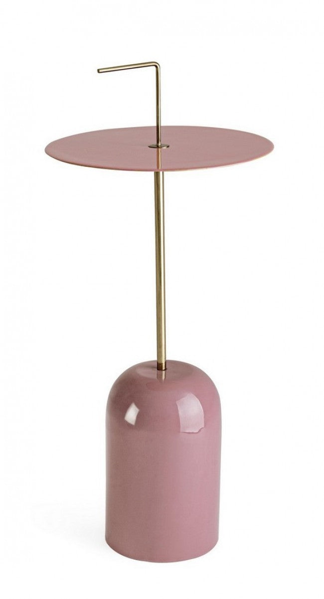Tavolino Acciaio Rosa Moderno da Interni 30 cm - KALEB Colore: Rosa