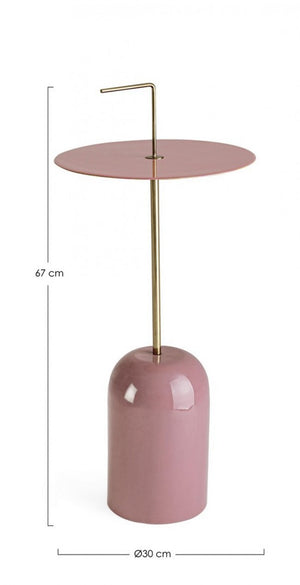 Tavolino Acciaio Rosa Moderno da Interni 30 cm - KALEB Colore: Rosa