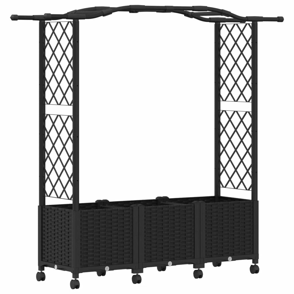 Letto Rialzato con Griglia e Tetto Nero 164 x 40 x 144 cm PP 3423101