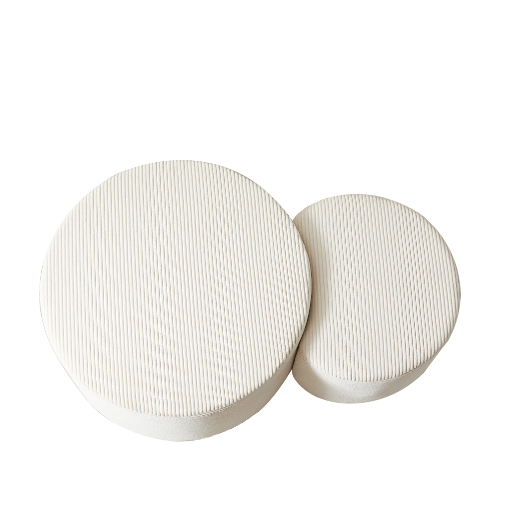 Set di tavolini da caff¨¨ rotondi imbottiti - Zephmum- 2 pezzi, schiuma, nessun montaggio