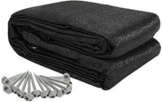 Tavolo da Campeggio per Pic-Nic 300x400cm Nero Materiale HDPE Resistente all'Acqua 13 Pennelli per il Terreno