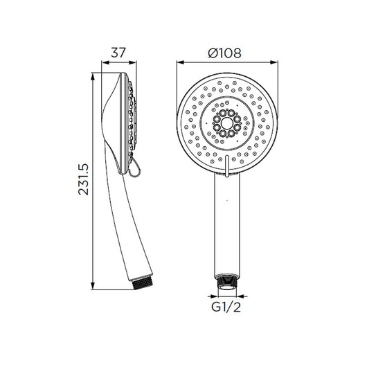 Doccino serie edera a 5 getti, cromato
