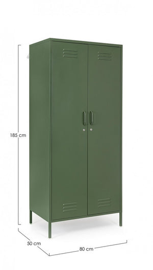 Armadio 2 Ante Acciaio Verde Industriale da Interno - CLIFTON Colore: Verde