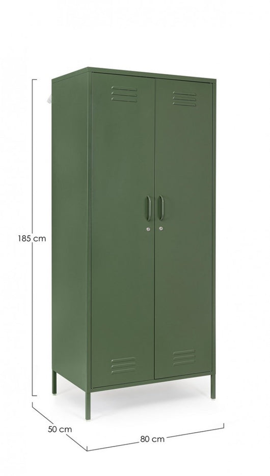 Armadio 2 Ante Acciaio Verde Industriale da Interno - CLIFTON Colore: Verde