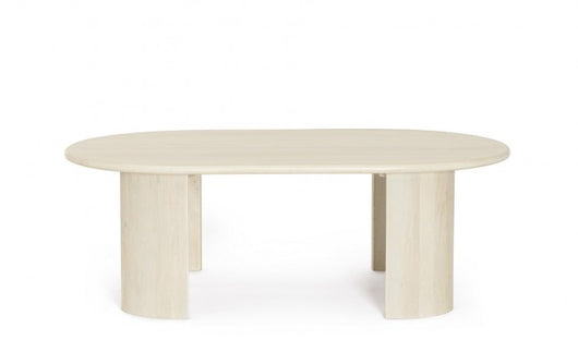 Tavolo Ovale Legno Marrone Moderno da Interno 210x100 - BRANCH Dimensione: 130x80, Colore: Naturale