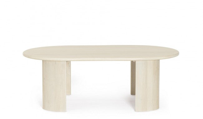 Tavolo Ovale Legno Marrone Moderno da Interno 210x100 - BRANCH Dimensione: 130x80, Colore: Naturale