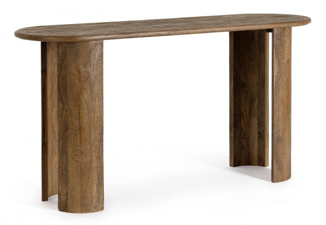 Consolle Ovale Legno Naturale Moderna da Interno - BRANCH Colore: Marrone