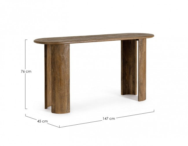 Consolle Ovale Legno Naturale Moderna da Interno - BRANCH Colore: Marrone