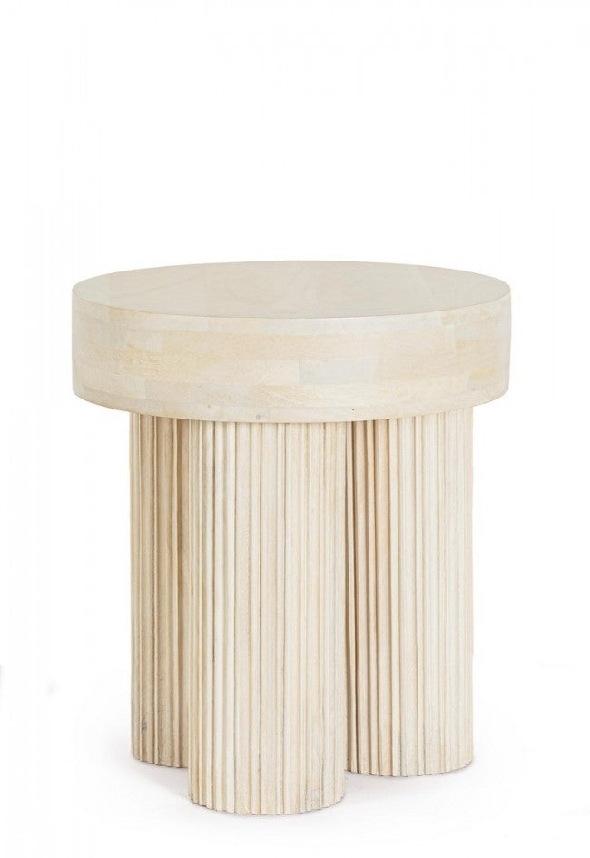 Tavolino Legno Marrone Rustico da Interno 45 cm - JASPER Colore: Naturale