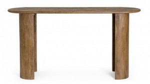 Consolle Ovale Legno Naturale Moderna da Interno - BRANCH Colore: Marrone