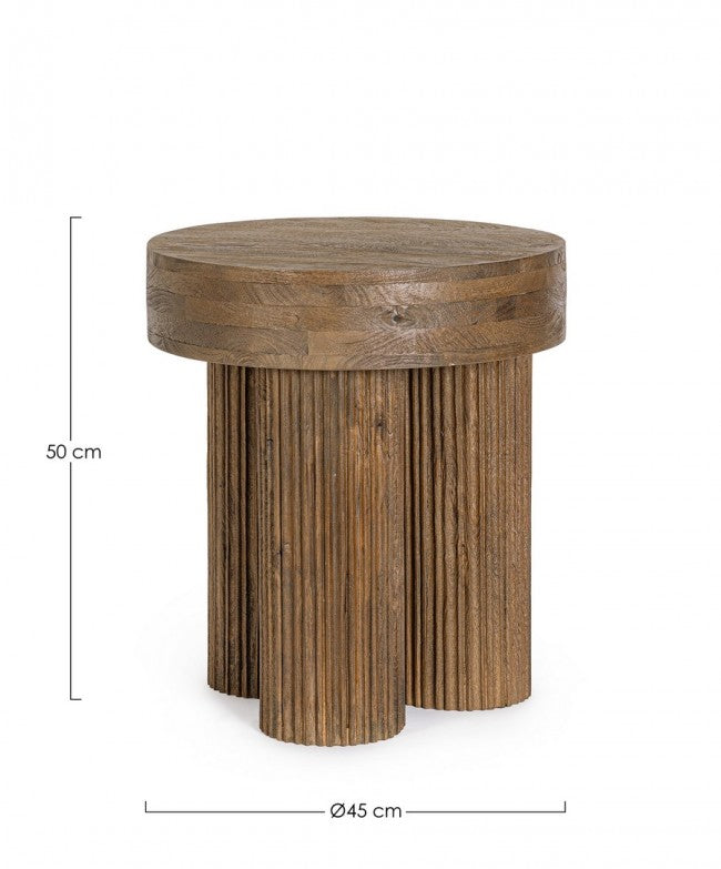 Tavolino Legno Marrone Rustico da Interno 45 cm - JASPER Colore: Marrone