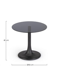 Tavolino Vetro Marrone Moderno da Interno - PAULINA Dimensione: D45, Colore: Nero