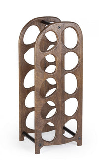 Porta Bottiglie in Legno Nero Moderno da Interno - PAULINA Colore: Marrone