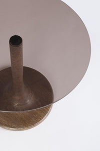 Tavolino Vetro Marrone Moderno da Interno - PAULINA Dimensione: D45, Colore: Marrone