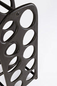 Porta Bottiglie in Legno Nero Moderno da Interno - PAULINA Colore: Nero