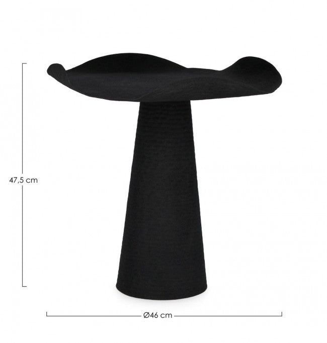 Tavolino Metallo Beige Moderno da Interno - HONY Dimensione: D46, Colore: Nero