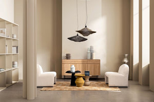 Tavolino Metallo Beige Moderno da Interno - HONY Dimensione: D46, Colore: Nero