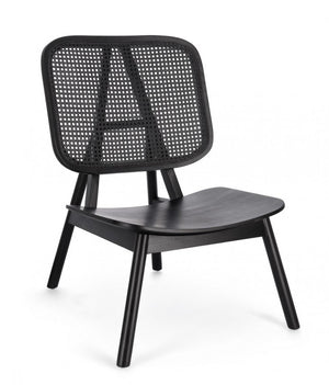 Poltrona in Teak Nero Moderna da Interno - ELOISE Colore: Nero