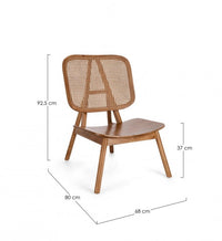 Poltrona in Teak Nero Moderna da Interno - ELOISE Colore: Marrone