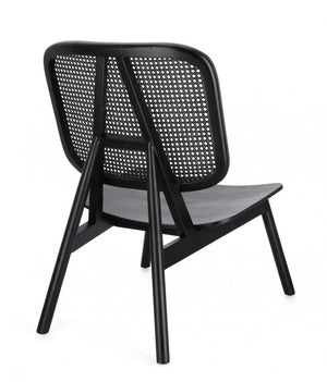 Poltrona in Teak Nero Moderna da Interno - ELOISE Colore: Nero