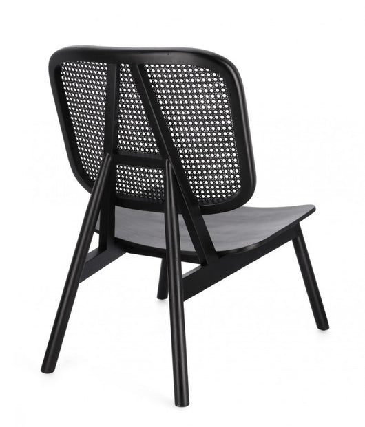 Poltrona in Teak Nero Moderna da Interno - ELOISE Colore: Nero