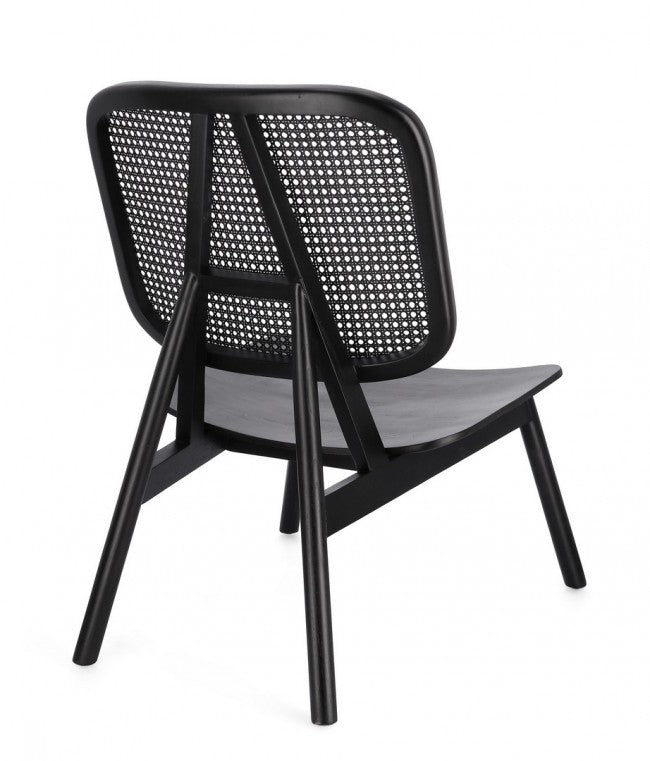 Poltrona in Teak Nero Moderna da Interno - ELOISE Colore: Nero