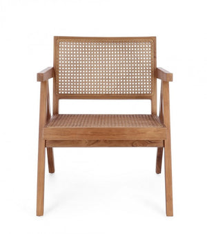 Poltrona Teak Nero Stile Moderno da Interno - ELOISE Colore: Marrone