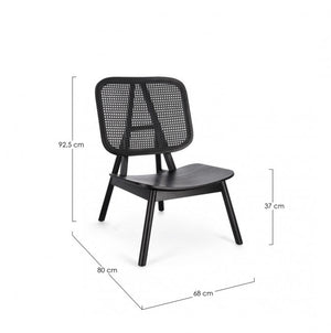 Poltrona in Teak Nero Moderna da Interno - ELOISE Colore: Nero