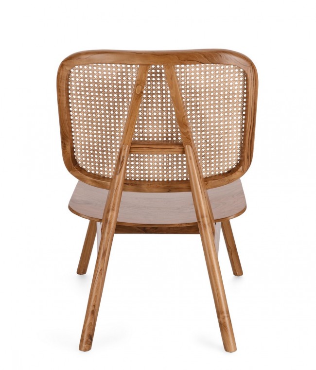 Poltrona in Teak Nero Moderna da Interno - ELOISE Colore: Marrone