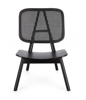 Poltrona in Teak Nero Moderna da Interno - ELOISE Colore: Nero