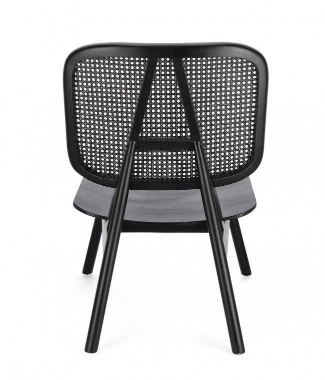 Poltrona in Teak Nero Moderna da Interno - ELOISE Colore: Nero