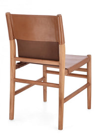 Set 2 Sedie in Pelle Marrone Stile Rustico da Interno - PENELOPE Colore: Marrone