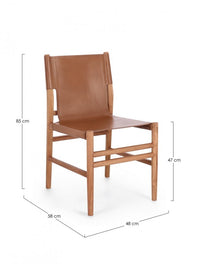 Set 2 Sedie in Pelle Marrone Stile Rustico da Interno - PENELOPE Colore: Marrone