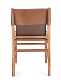 Set 2 Sedie in Pelle Marrone Stile Rustico da Interno - PENELOPE Colore: Marrone