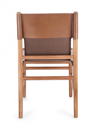 Set 2 Sedie in Pelle Marrone Stile Rustico da Interno - PENELOPE Colore: Marrone